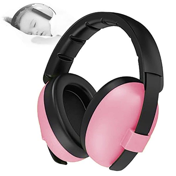 YANKUIRUI Ear Defenders Baby Noise cancelling headphones For Age 0 To 3 Years Toddlers at Plane, Firework, Concert, Cinema Pink