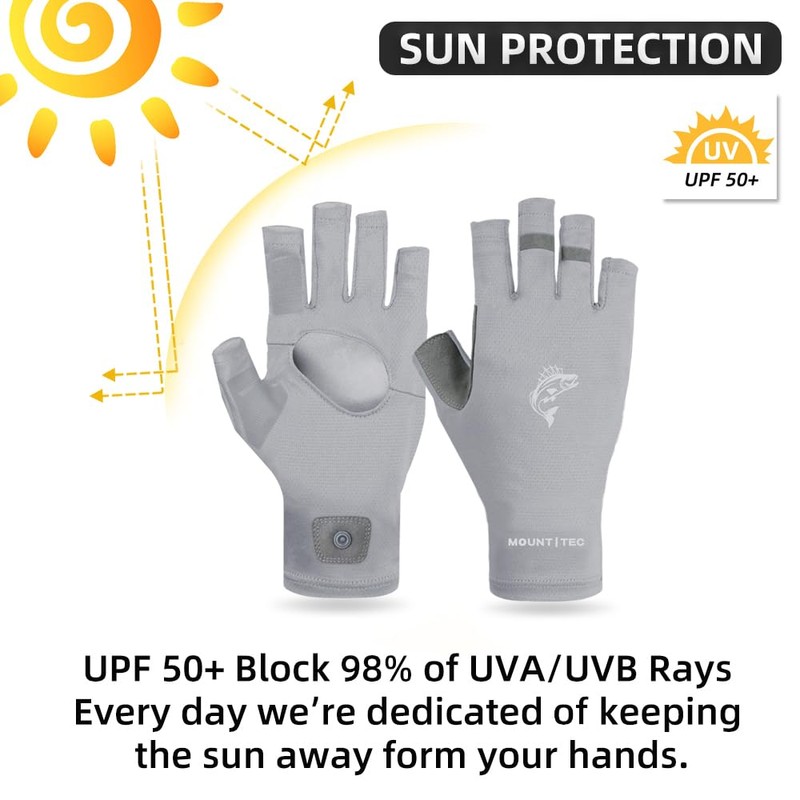 MOUNT TEC Unisex Sunscreen Gloves UV Protection Sunblock Fingerless Gloves