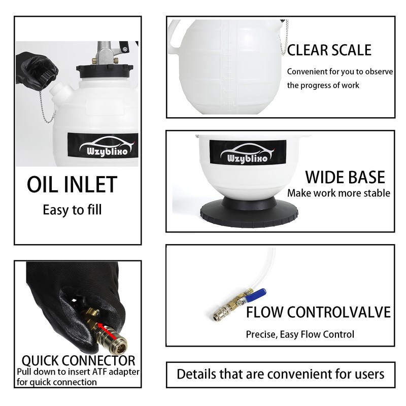 Wzyblixo 7.5L Transmission Fluid Pump Kit with 15 ATF Adapters,