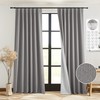 StangH Grey 100% Blackout Curtains 90 inches Long, Faux Linen