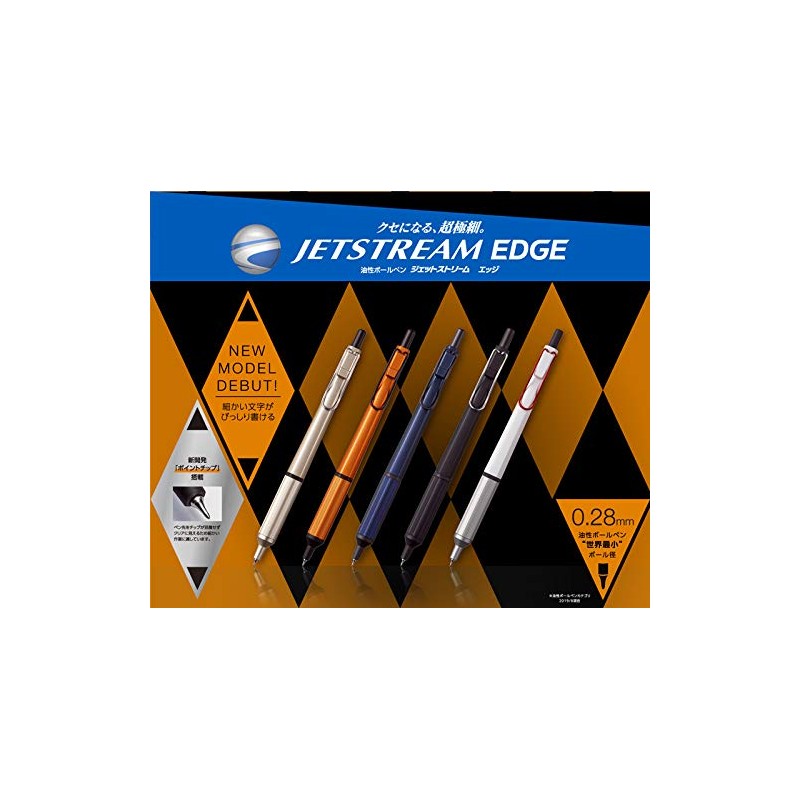 Mitsubishi Pencil SXN-1003-28 SXN100328.9 Permanent Ballpoint Pen, Jet Stream Edge,