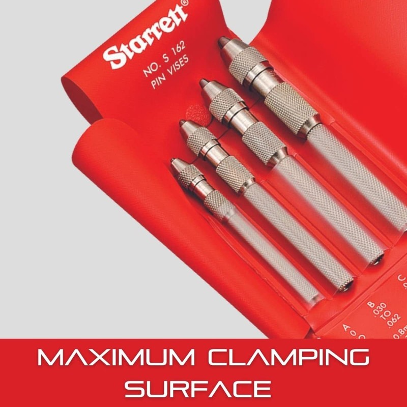 Starrett Pin Vise Set with Insulated, Octagonal Handle, Smaller Body