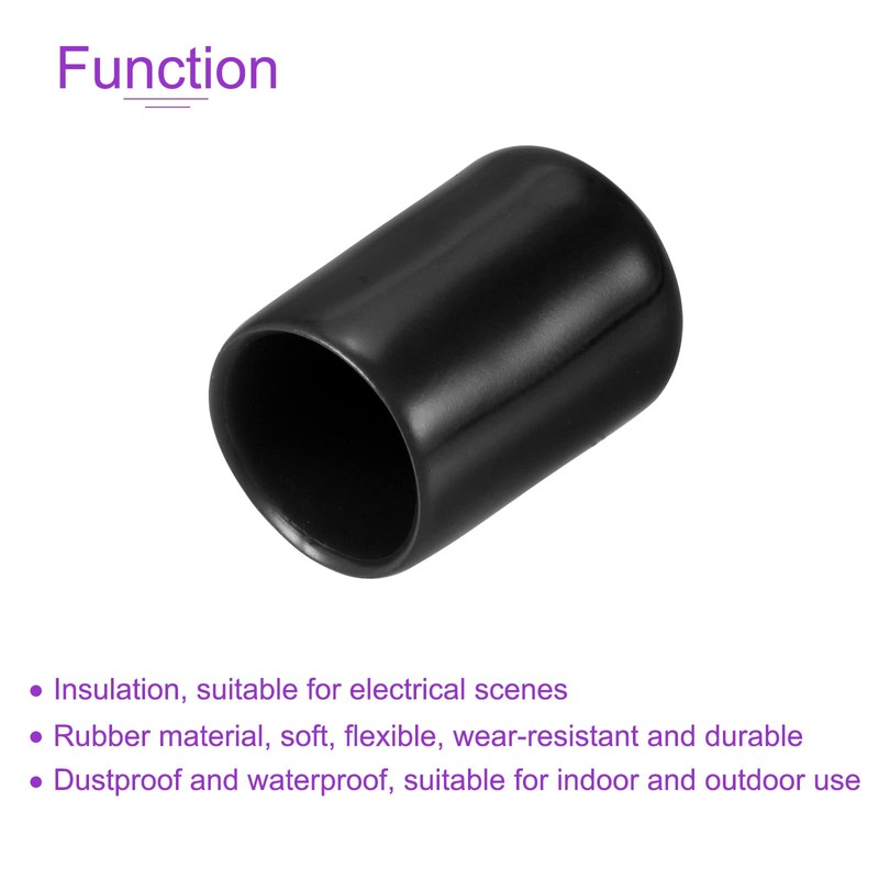DMiotech 20 Pack 1/2"(12mm) ID Black Screw Thread Protectors Rubber