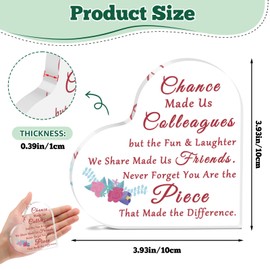 Gifts for Colleague Coworkers Office Desk Decor Funny Colleague Leaving Farewell New Job Gifts Going Away Gift for Friends Boss Lady Job Promotion Gift Farewell Present Heart Shaped Plaque Keepsake