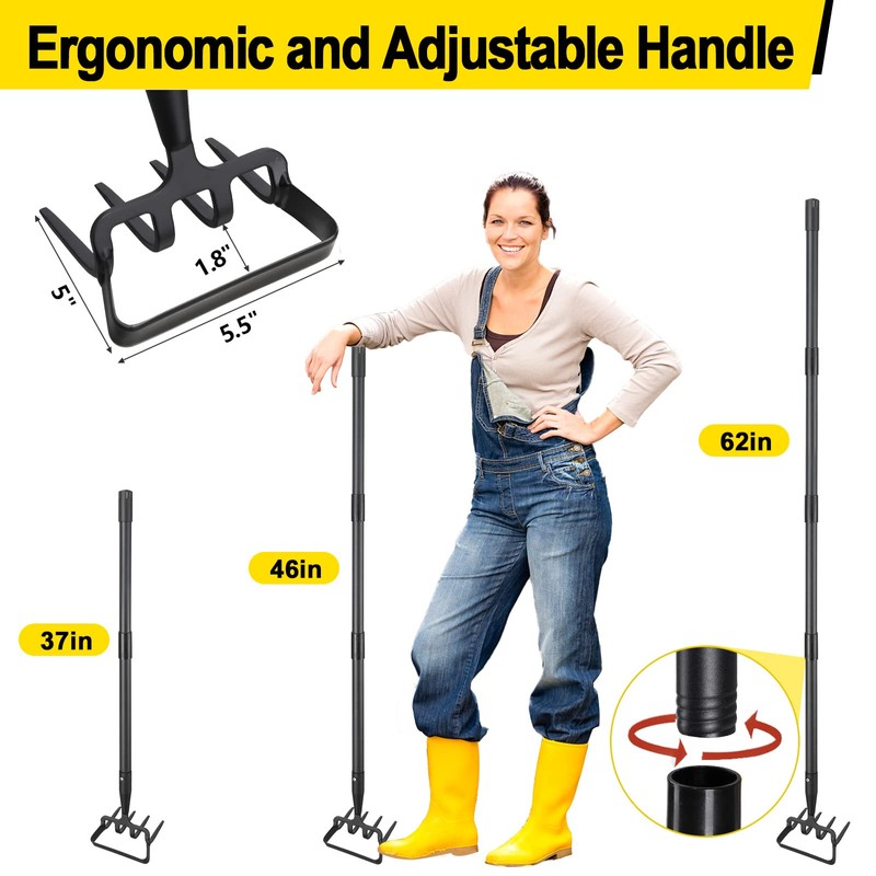 Garden Hoe, Heavy Duty Hula Hoe Garden Tool for Weeding,