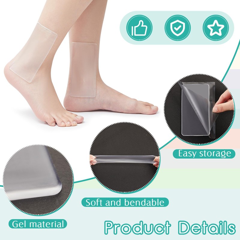 Sotiff 4 Pieces Ankle Gel Pads Skate Ankle Gel Discs