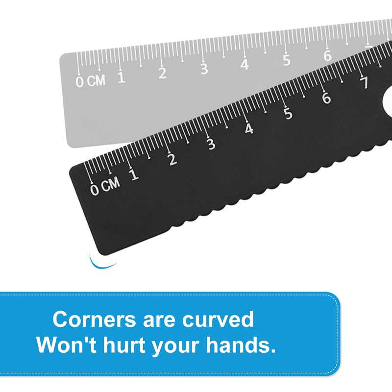 PATIKIL Triangular Protractor Ruler Set of 4 Aluminum Alloy Ruler