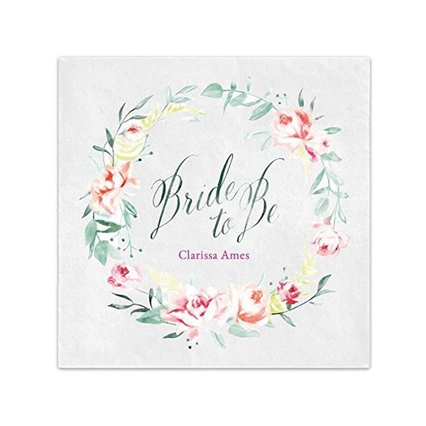 Bride to Be Personalized Beverage Cocktail Ooh La Color Napkins