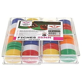 weiblespiele 320942 - Spiel und Roulettechips mit Wertaufdruck, 240 Stück