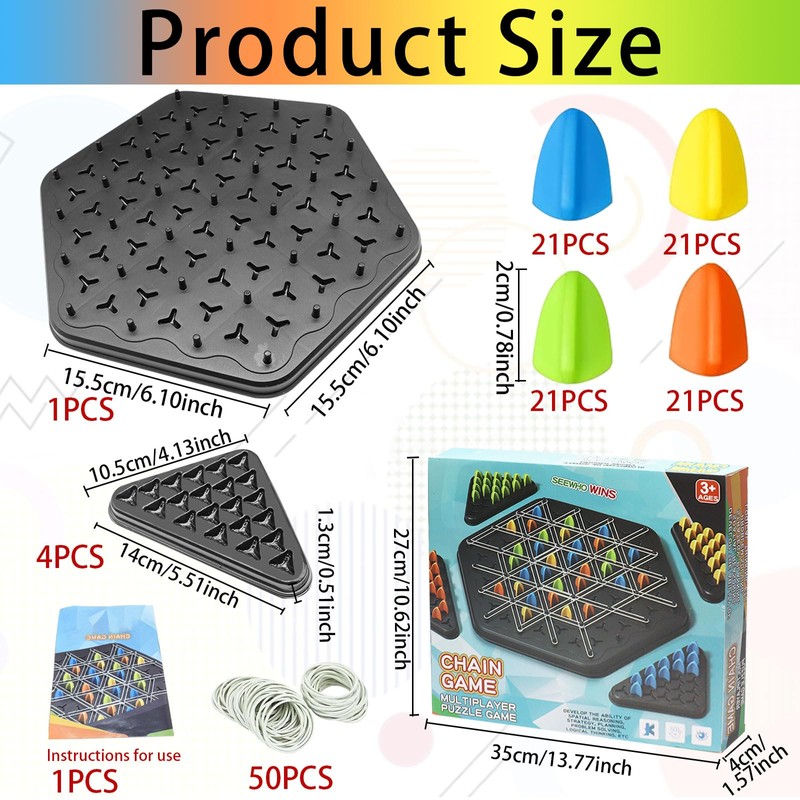 Game Rubber Bands, Multiplayer Game with Rubber Bands Triangle, Chains