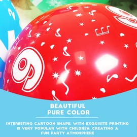 5th Birthday Balloons 10PCS, 12" Latex Assorted Multicolour Numbers Birthday Balloons, Digit Balloons, Number 5 Age Balloons for 5 Year Old Birthday, 5th Anniversaries Party Decorations Supplies