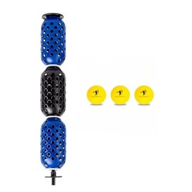 AERO-SWING Baseball & Softball Swing Trainer and 3 Durable Foam Balls Bat Swing Air Resistance, Baseball and Softball Training Tool, Batting Aid for Speed and Accuracy.- All Black-Blue Standard