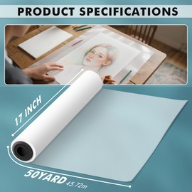 Koala Tracing Paper Roll 17 Inch x 50 Yards Large Trace Paper White Translucent Pattern Paper for Sewing Drawing Sketching Gift Wrapping