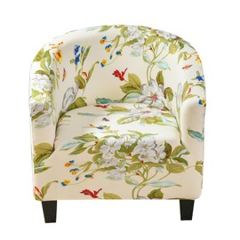 CRFATOP Soft Club Chair Slipcover Stretch Barrel Chair Covers Printed Tub Chair Slipcovers Round Couch Covers Spandex Armchair Sofa Cover Removable Furniture Protector for Living Room,24