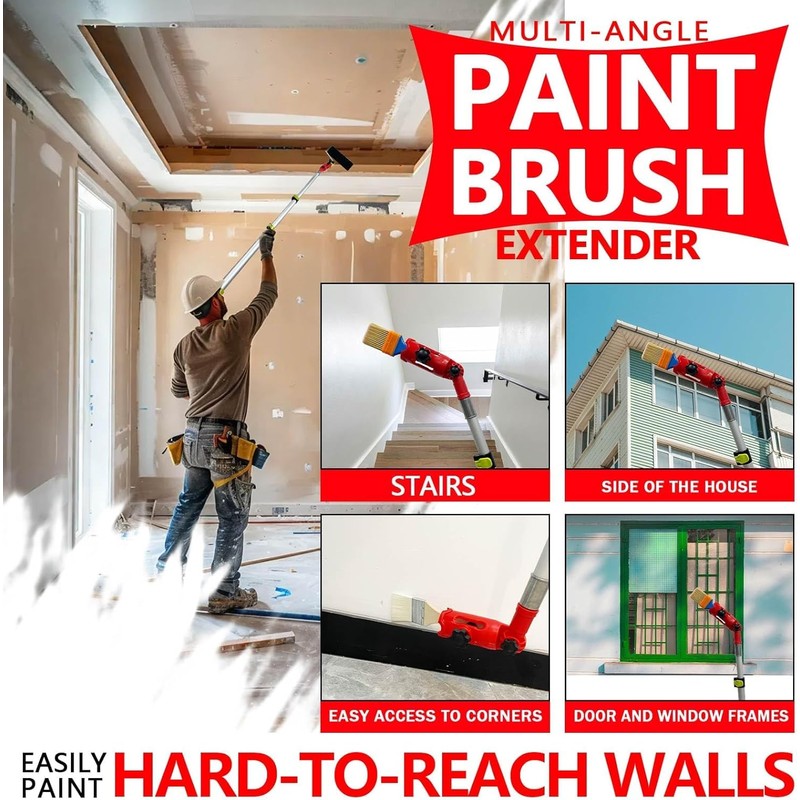 Paint Roller Holder, Paint Brush Extender Holder,180-degree Rotatig Angle Rotation