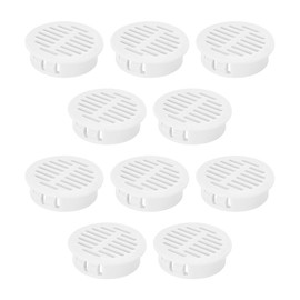 10Pcs Round Soffit Vent 50mm (2 inch) White, Plastic Ventilation Grille Home Office for Bathroom Kitchen Cabinet Wardrobe Blind