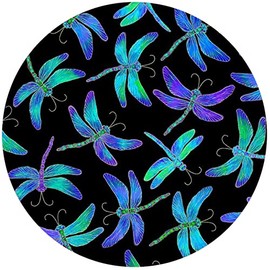 Andreas Silicone Non-Slip 6.25" Jar Opener, Easy Lid Opener, Made with Silicone and Fabric, Dishwasher Safe, Garlic Peeler, Dancing Dragonfly, 6.25 inch