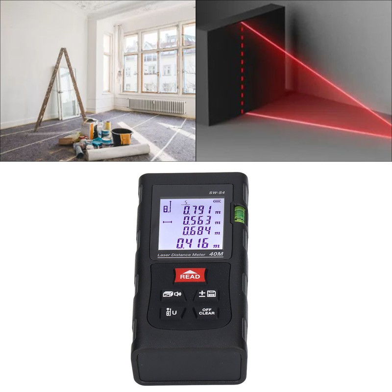Laser Measure Distance Meter 40m Digital Display Tool for Construction