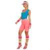 GA COMMUNICATIONS NEW WOMENS RAINBOW FLORESCENT STRIPE LEG WARMER 80'S