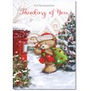 doodlecards Thinking Of You Christmas Card Cute Bear Posting a