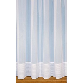 Jayne. Plain envelope hemmed voile net curtain. 40 inch drop. Finished in White. Sold by the Metre