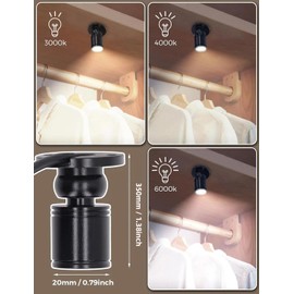 Moncer 2PCS Mini LED Spot Lights, 5V 6000K Under Cabinet Lights, USB Dimmable Mini Spotlights with 6.6ft Cable for Showcase Jewelry Cabinet Porch