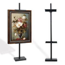 YJREW Tabletop Picture Frame Stand, Adjustable for Frames Up to 29" H, Metal Standing Easel Display for Pictures Artwork Canvas