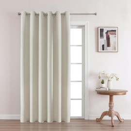 Joydeco Blackout Room Divider Curtains, Extra Wide Light Beige Sliding Door Curtains Living Room Curtains, 1 Panel 70x90 Inch Patio Door Curtains for Room Privacy