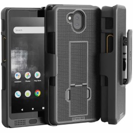 For Sonim XP10 5G (2022) Shell Holster Combo Case, Cover With Belt Clip - Black