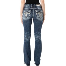Rock Revival - Womens Esther B201R Boot-Cut Jeans, Color Medium Blue, Size: 30W x 32L