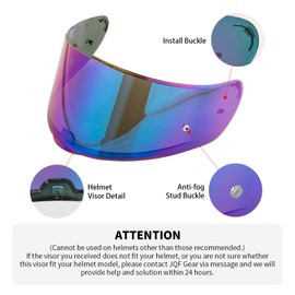 JQF Gear Helmet Visor Shield for SEDICI Strada II and Strada 3 Motorcycle Helmets Visor (Rainbow)