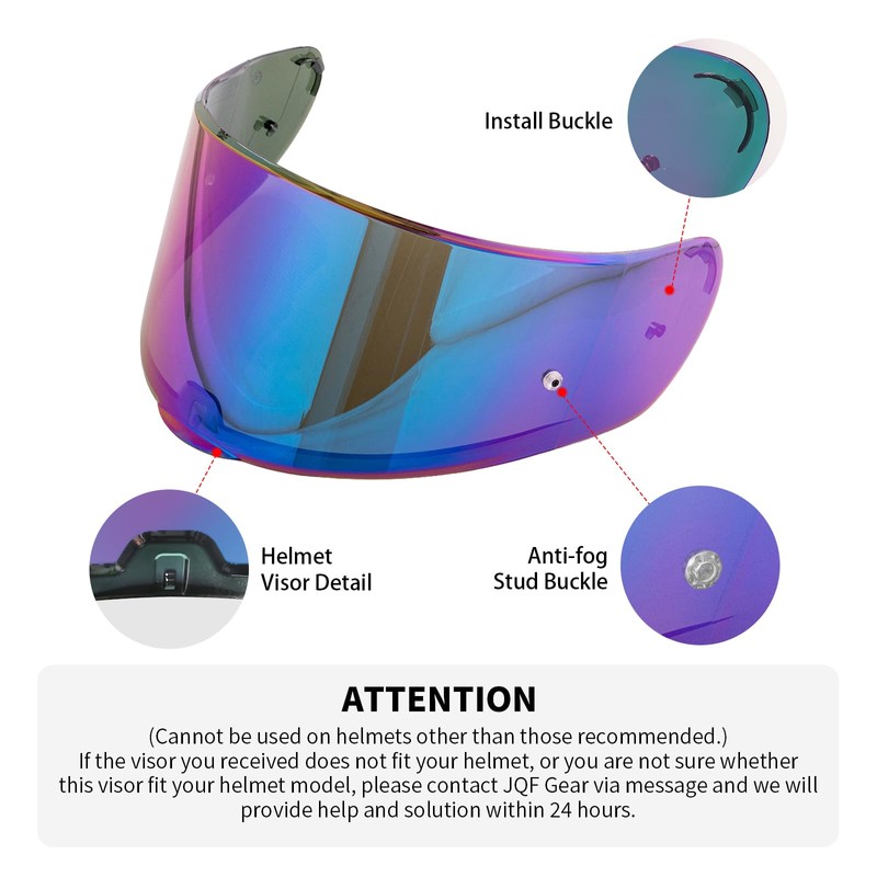 JQF Gear Helmet Visor Shield for SEDICI Strada II and