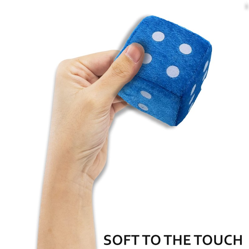 Zento Deals Pair of Hanging Black Dots Fuzzy Dices Nostalgic