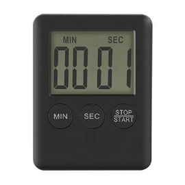 2 UR DOOR Mini Digital Kitchen Timer – Multi Function Magnetic Countdown Stopwatch with Back Stand & Hanging Hole, Portable & Eco-Friendly for Cooking, Study & Sleep – Black