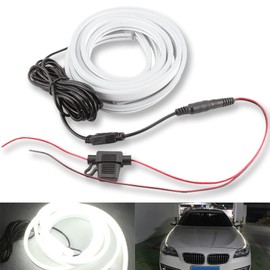 Teguangmei Exterior Car LED Hood Light,47.2 inch(120cm) Flexible Waterproof Strip Light White Daytime Running Light Headlight for SUV Truck,12V Universal Car Engine Hood Guide Decoration Light Bar