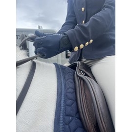 eGlove - eQUEST GripPro X-LITE Horse Riding Gloves - Lightweight, Breathable, Grippy Non-Slip Material - Comfort Mesh Back - Touchscreen Gloves (Blue - Blue Glitter Cuff, X-Large)