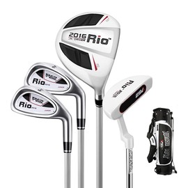 PGM Junior Golf Club, RIO golf clubs complete set right handed for Children Kids 3-5, 4 pieces youth Golf Clubs with Stand Bag for Boys & Girls Black