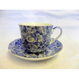 Jumbo Cup and Saucer Made for Heron Cross Pottery. (Blue Olde England)