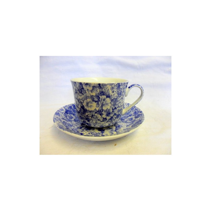 Jumbo Cup and Saucer Made for Heron Cross Pottery. (Blue