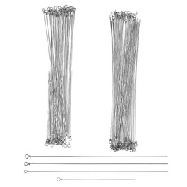 SUPERFINDINGS 120Pcs 4 Styles Stainless Steel Wire Spinner Baits 8.7-16cm Stainless Steel Fishing Spinner Shaft Fishing Looped Spinner Shaft