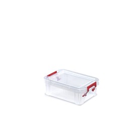 Whitefurze Allstore Container with Silver Clamp, Plastic, Natural, 0.3 Litre