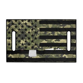 Knextrepoy Green Camo Golf Cart Seat Covers American Flag Golf Cart Seat Cover Blanket Cushion Cover with 4 Pockets, Universal Travel Sports Golf Cart Accessories Decoration