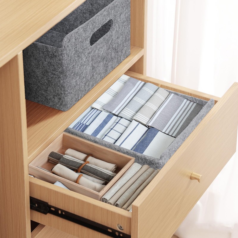 Cozary Pack of 2 Felt Basket Storage, Foldable, Felt Storage