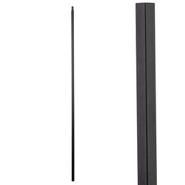 S01- Wrought Iron Balusters – Set of 10 Hollow Plain Bar Balusters - Decorative Metal Balusters for Decks – Spiral Stair Railing - 1/2-inch Iron Spindles – Satin Black Metal Railing