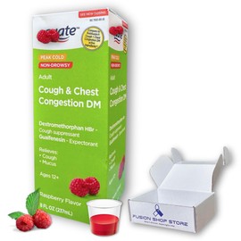 Cough Relief Raspberry Flavor- Chest Congestion Expectorant, 8 fl oz (Pack of 1), Boxed by Fusion Shop Store