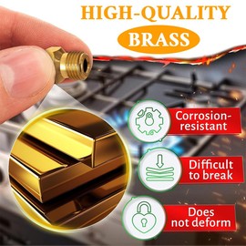 JEYORZY Pack of 5 gas stove nozzles, burner gas stove replacement nozzles, 0.45/0.75/0.8/1.0/1.3 mm LPG conversion kit, brass burner nozzles, gas jet nozzles, gas jet set, natural gas propane