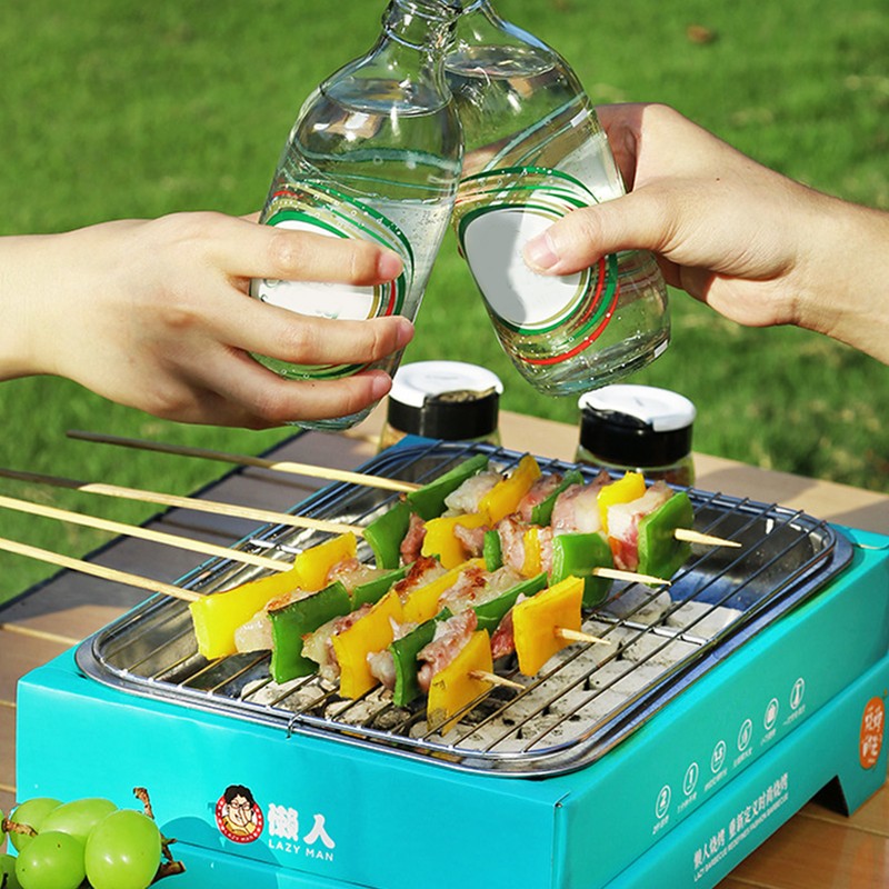 Charcoal Grill Single Use Compact Detachable Stainless Steel Portable Barbecue