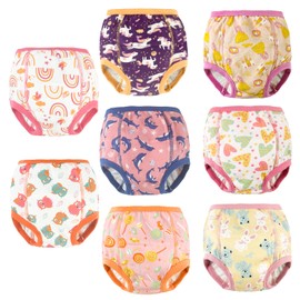 SMULPOOTI 8 Packs Reusable Toddler Training Underwear Girls for Potty Training and Strong Absorbent Potty Training Pants for Girls 6t