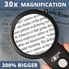 30x Hands-Free Magnifying Glass with USB Rechargeable 36 LED Lights,