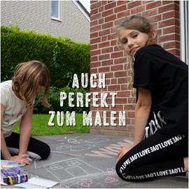 KLEINTOBER I Premium Street Painting Chalk Children I Bouncy Games for Children I Set with Chalk Holder Instructions I Chalk Street Painting Chalk I Games from 3 Years I Outdoor Games I for Gifts